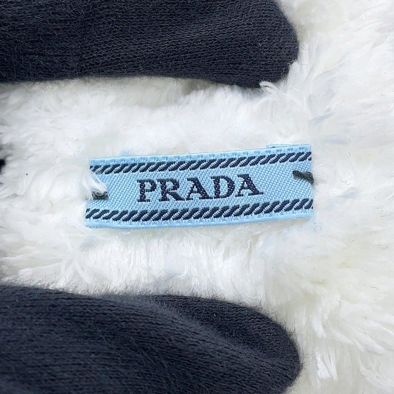 プラダ シュシュ トライアングルロゴ テリー シュシュ コットン 1IF015 PRADA ヘアアクセサリー ヘアゴム 白
