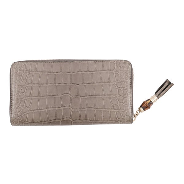 グッチ 長財布 バンブータッセル ラウンドファスナー クロコダイル 307984 GUCCI ロングウォレット