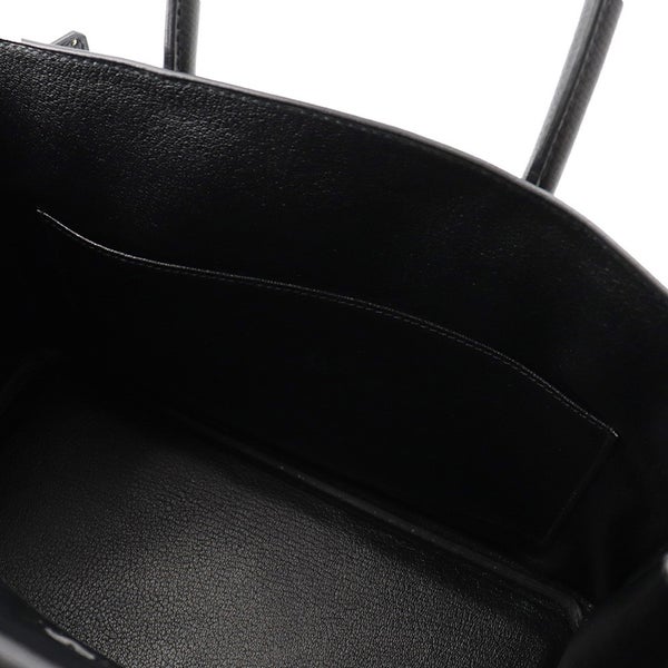 エルメス バーキン30 ブラック/シルバー金具 エプソン □K刻印 HERMES Birkin ハンドバッグ 黒
