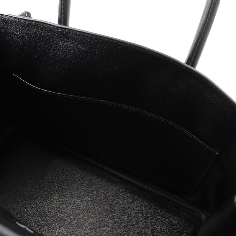 エルメス バーキン30 ブラック/シルバー金具 エプソン □K刻印 HERMES Birkin ハンドバッグ 黒