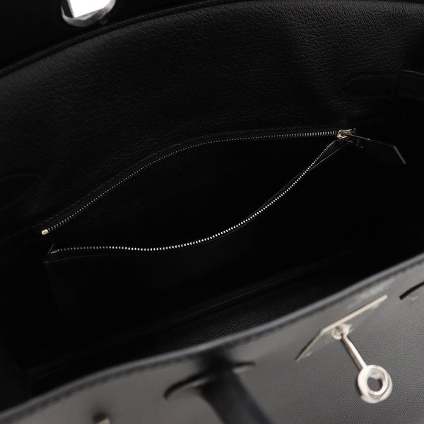 エルメス バーキン30 ブラック/シルバー金具 エプソン □K刻印 HERMES Birkin ハンドバッグ 黒