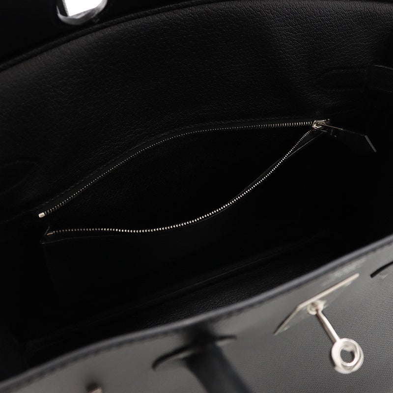 エルメス バーキン30 ブラック/シルバー金具 エプソン □K刻印 HERMES Birkin ハンドバッグ 黒