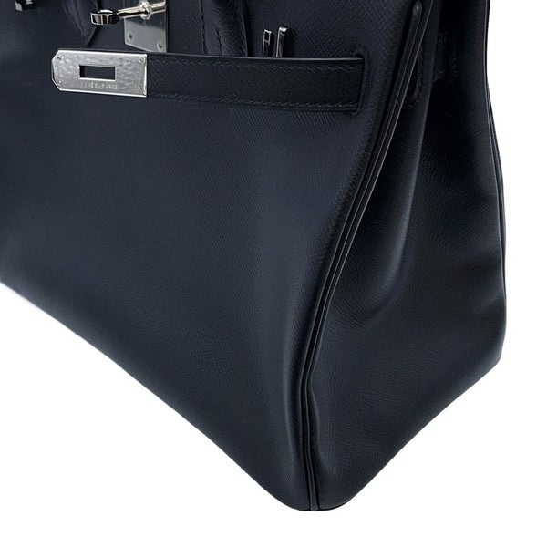 エルメス バーキン30 ブラック/シルバー金具 エプソン □K刻印 HERMES Birkin ハンドバッグ 黒