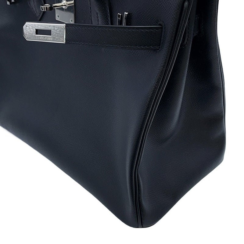 エルメス バーキン30 ブラック/シルバー金具 エプソン □K刻印 HERMES Birkin ハンドバッグ 黒