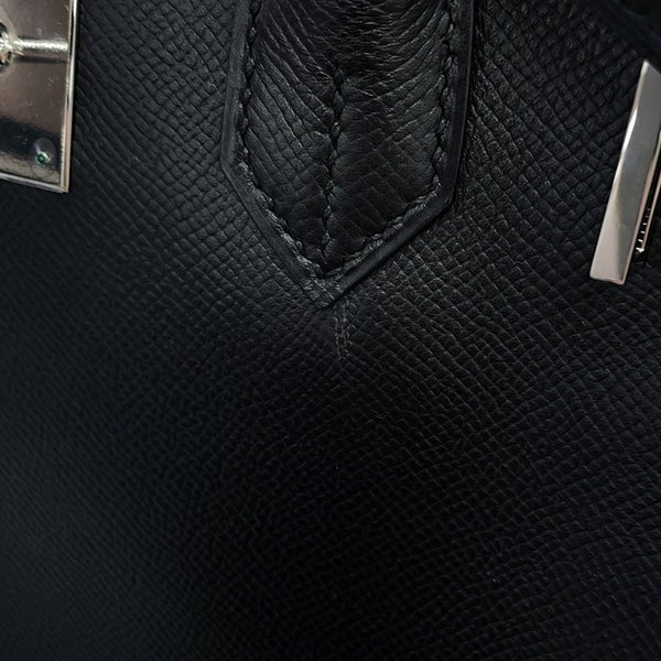 エルメス バーキン30 ブラック/シルバー金具 エプソン □K刻印 HERMES Birkin ハンドバッグ 黒