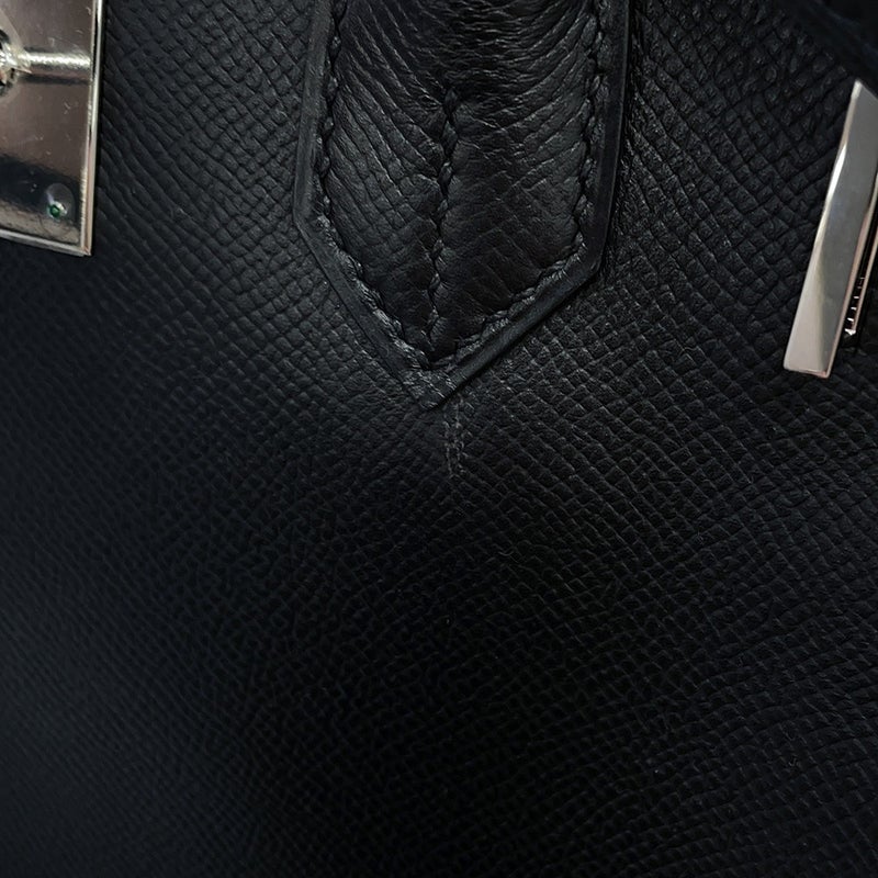 エルメス バーキン30 ブラック/シルバー金具 エプソン □K刻印 HERMES Birkin ハンドバッグ 黒