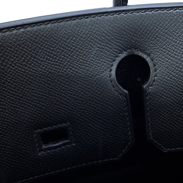 エルメス バーキン30 ブラック/シルバー金具 エプソン □K刻印 HERMES Birkin ハンドバッグ 黒