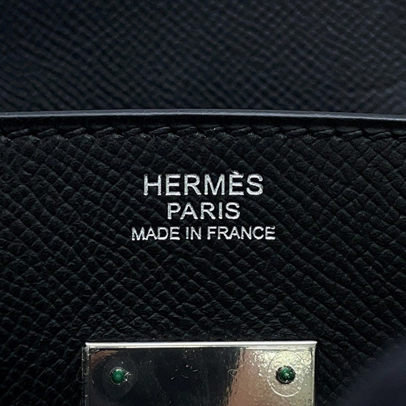 エルメス バーキン30 ブラック/シルバー金具 エプソン □K刻印 HERMES Birkin ハンドバッグ 黒