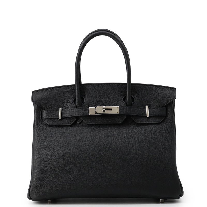 エルメス バーキン30 ブラック/シルバー金具 トゴ G刻印 HERMES Birkin ハンドバッグ 黒