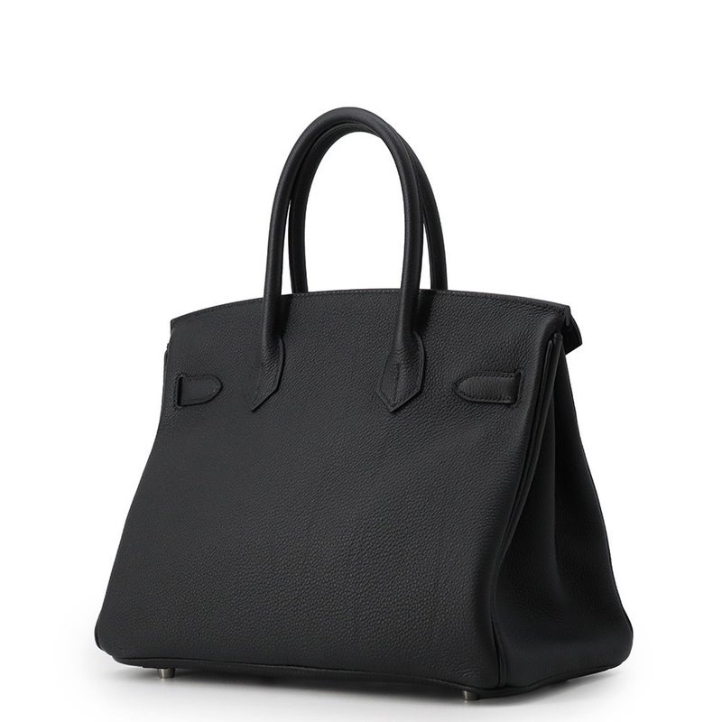 エルメス バーキン30 ブラック/シルバー金具 トゴ G刻印 HERMES Birkin ハンドバッグ 黒