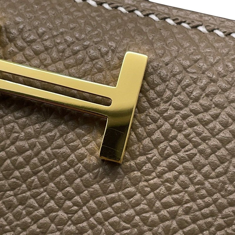 エルメス 二つ折り財布 ベアンコンパクト エトゥープ/ゴールド金具 エプソン W刻印 HERMES 財布