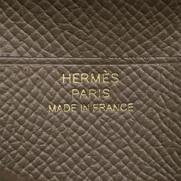 エルメス 二つ折り財布 ベアンコンパクト エトゥープ/ゴールド金具 エプソン W刻印 HERMES 財布