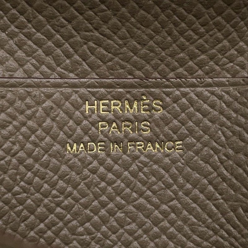 エルメス 二つ折り財布 ベアンコンパクト エトゥープ/ゴールド金具 エプソン W刻印 HERMES 財布