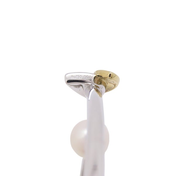 タサキ ブレスレット フローレット バングル ダイヤモンド 4P 計0.04ct/あこや真珠 パール K18WG/K18YG TASAKI