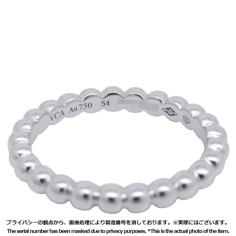 ヴァンクリーフ＆アーペル リング ペルレ ミディアムモデル K18WGホワイトゴールド リングサイズ54 VCARN9PC00