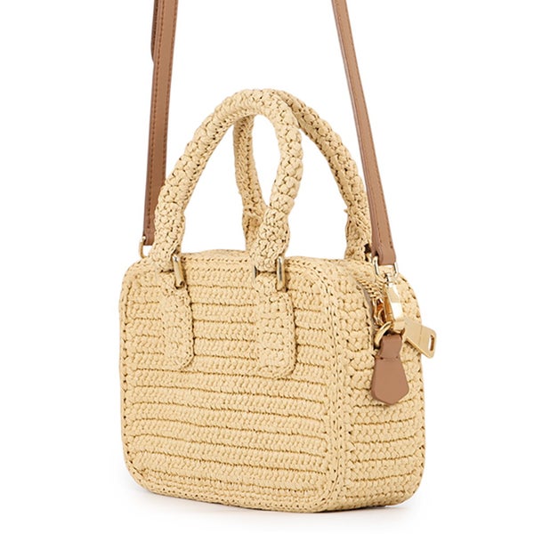 ミュウミュウ ハンドバッグ アルカディ クロシェ ラフィア 5BB123 MIUMIU 2wayショルダーバッグ
