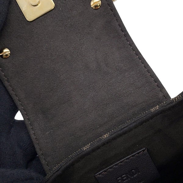 フェンディ ハンドバッグ クッキー ミニ ズッカ 8BS065 FENDI ショルダー 黒
