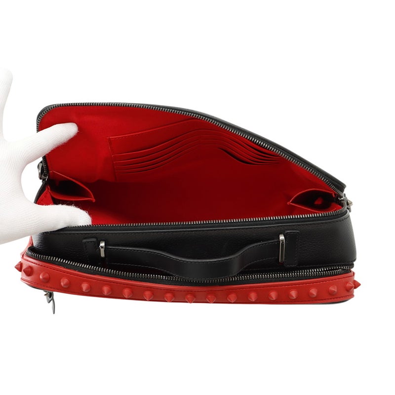 クリスチャン・ルブタン ブリーフケース ルビタウン スタッズ レザー 3225103 Christian Louboutin ２way メンズ 黒