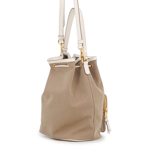 プラダ ハンドバッグ ロゴ ジャカード キャンバス レザー 1BH097 PRADA 2way アウトレット品