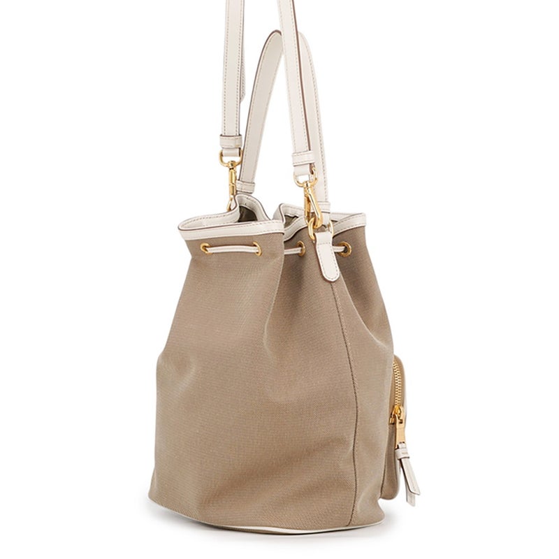 プラダ ハンドバッグ ロゴ ジャカード キャンバス レザー 1BH097 PRADA 2way アウトレット品