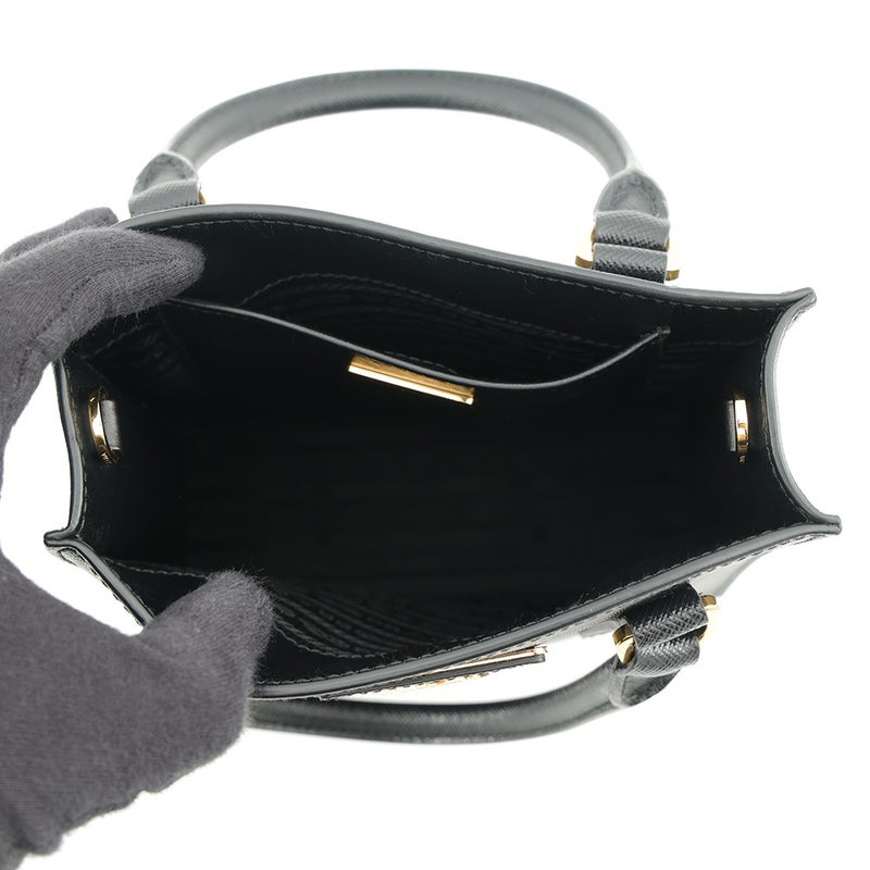 プラダ ハンドバッグ トライアングルロゴ サフィアーノレザー 1BA358 PRADA 2way 黒