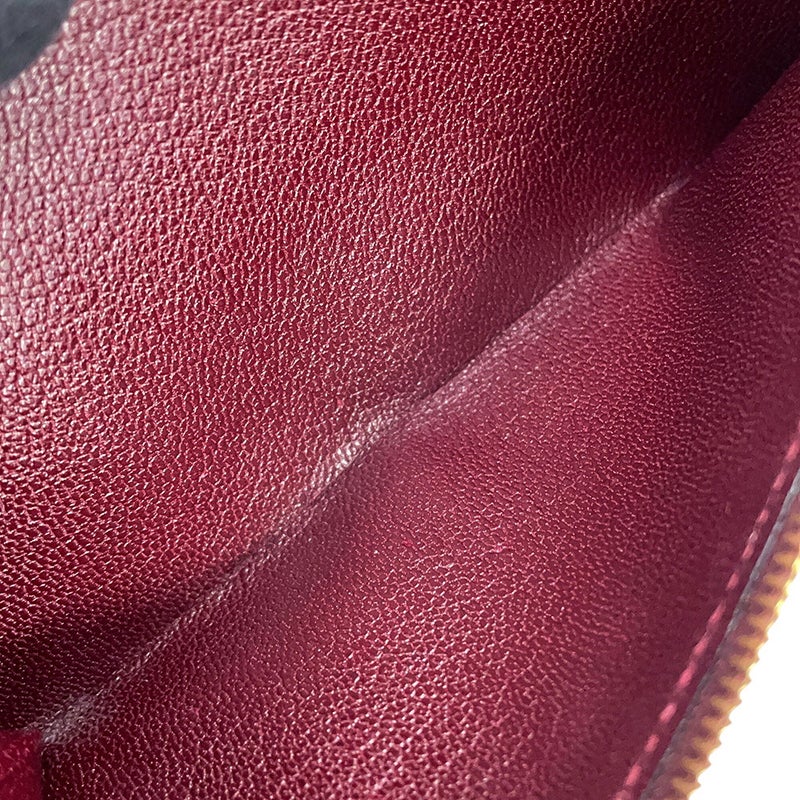エルメス 長財布 ベアンクラシック マチなし ボルドー/ゴールド金具 ポロサス □F刻印 HERMES