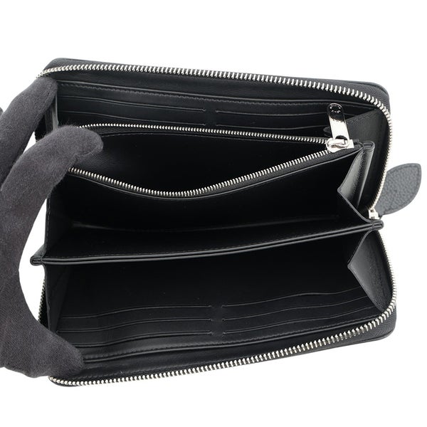 ルイヴィトン 長財布 モノグラム・マヒナ ジッピー・ウォレット M61867 LOUIS VUITTON 黒 ブラック