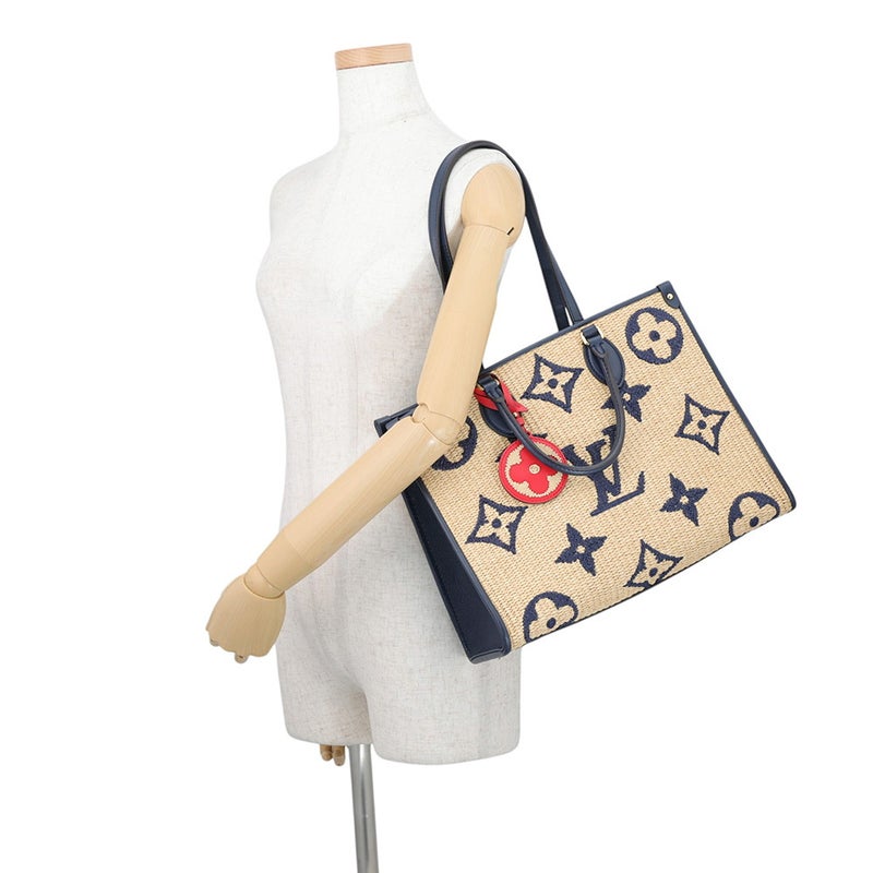ルイヴィトン トートバッグ モノグラム・ラフィア オンザゴーMM M57723 LOUIS VUITTON 2way