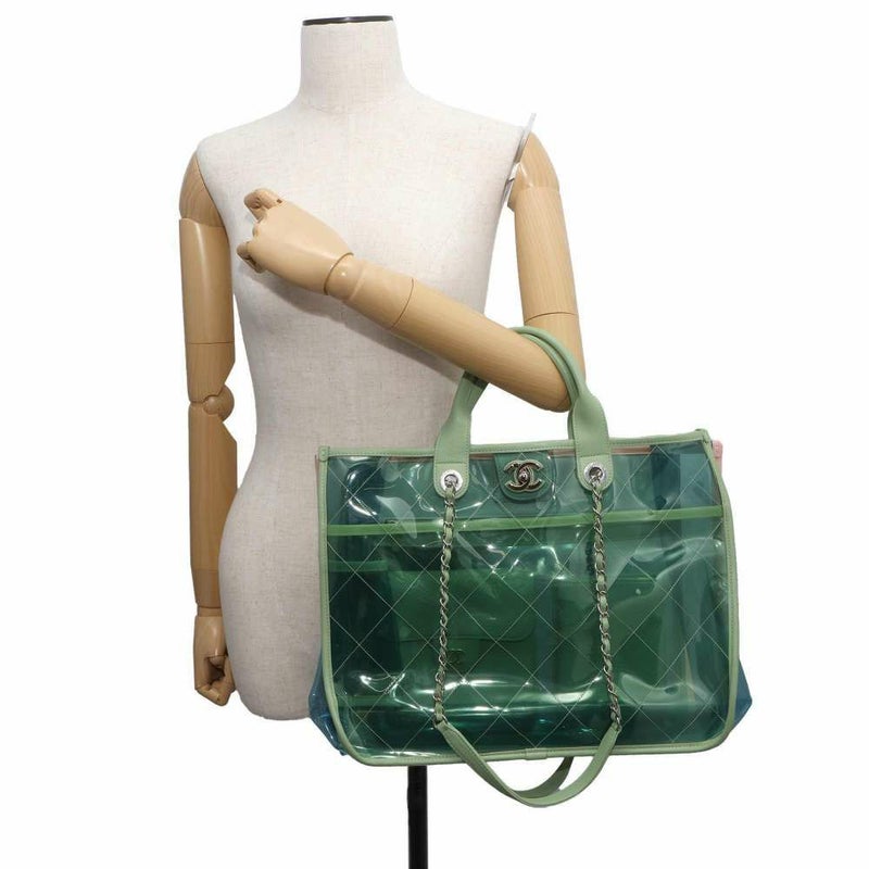 シャネル チェーントートバッグ ラージ ショッピング バッグ ココマーク PVC A57411 CHANEL バッグ クリア