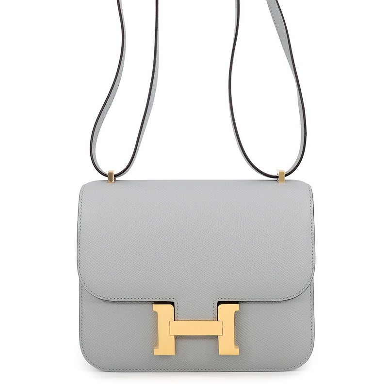 エルメス ショルダーバッグ ミニ コンスタンス3 ブルーグラシエ/ゴールド金具 エプソン W刻印 HERMES Constance