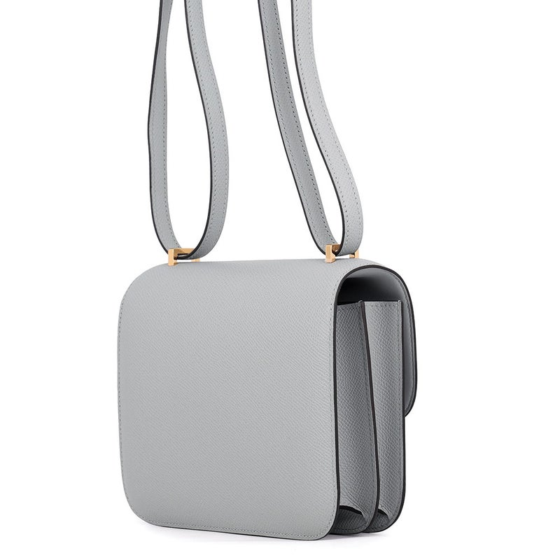 エルメス ショルダーバッグ ミニ コンスタンス3 ブルーグラシエ/ゴールド金具 エプソン W刻印 HERMES Constance
