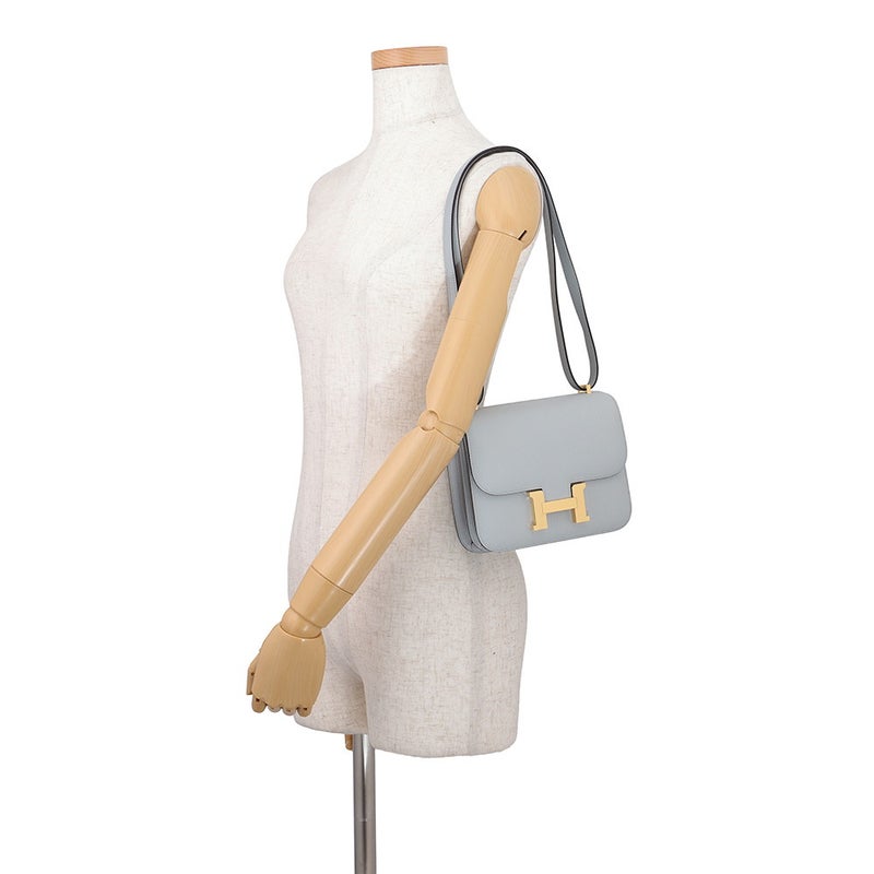 エルメス ショルダーバッグ ミニ コンスタンス3 ブルーグラシエ/ゴールド金具 エプソン W刻印 HERMES Constance