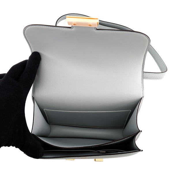 エルメス ショルダーバッグ ミニ コンスタンス3 ブルーグラシエ/ゴールド金具 エプソン W刻印 HERMES Constance