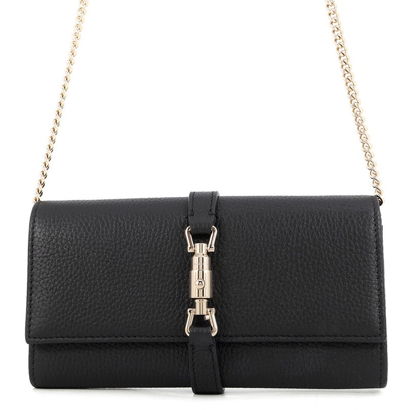 グッチ チェーンウォレット ジャッキー 1961 レザー 652681 GUCCI 財布 黒