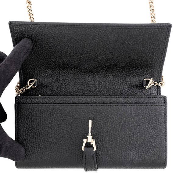 グッチ チェーンウォレット ジャッキー 1961 レザー 652681 GUCCI 財布 黒