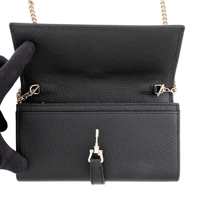 グッチ チェーンウォレット ジャッキー 1961 レザー 652681 GUCCI 財布 黒