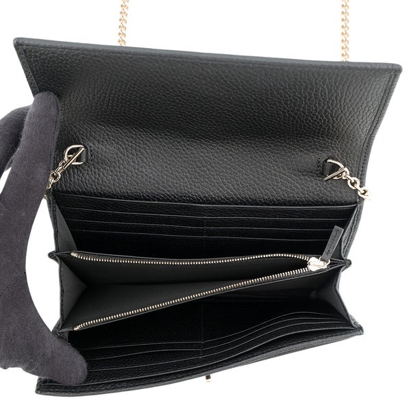 グッチ チェーンウォレット ジャッキー 1961 レザー 652681 GUCCI 財布 黒