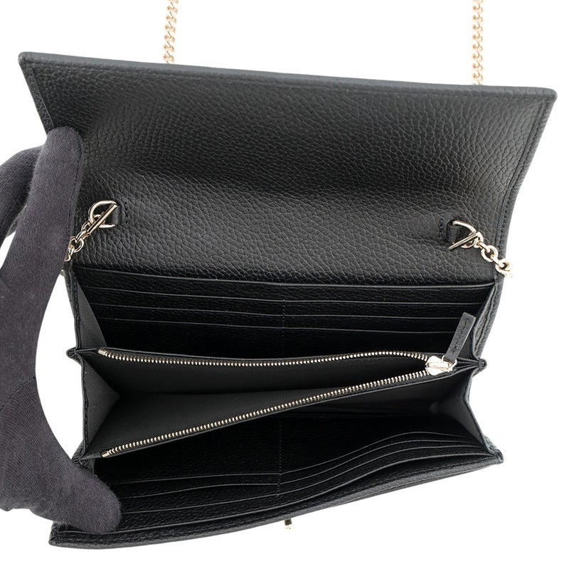 グッチ チェーンウォレット ジャッキー 1961 レザー 652681 GUCCI 財布 黒