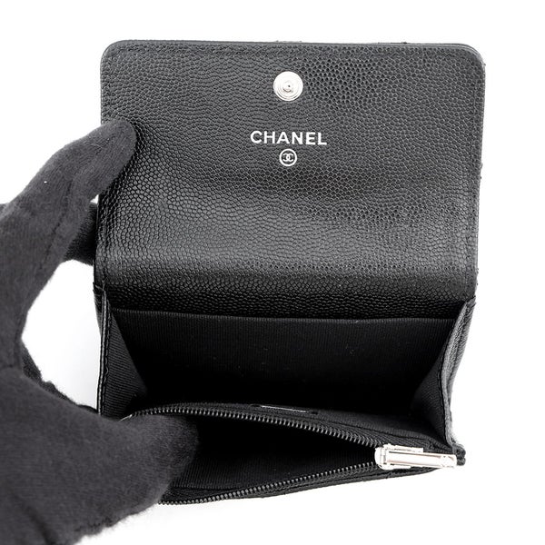 シャネル カードケース マトラッセ ココマーク キャビアスキン ラインストーン AP4812 CHANEL 財布 コインケース 黒