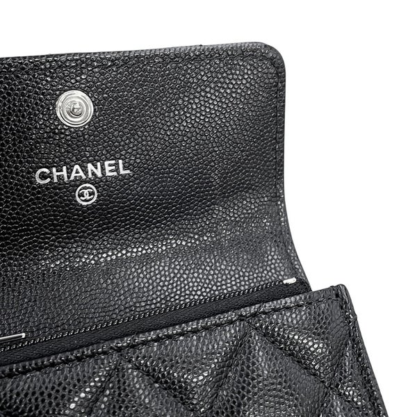シャネル カードケース マトラッセ ココマーク キャビアスキン ラインストーン AP4812 CHANEL 財布 コインケース 黒