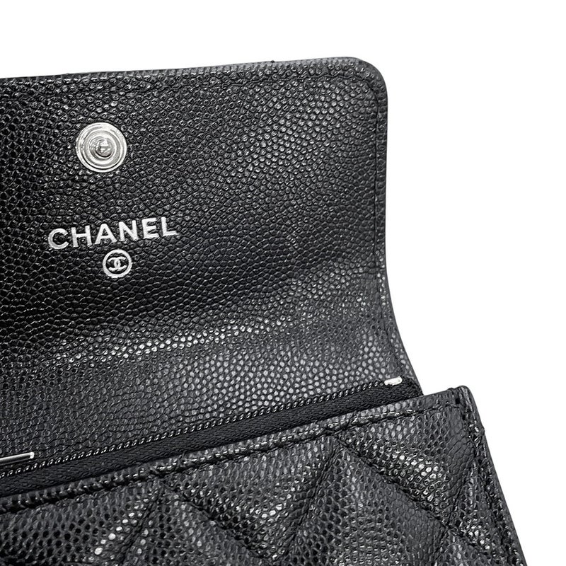 シャネル カードケース マトラッセ ココマーク キャビアスキン ラインストーン AP4812 CHANEL 財布 コインケース 黒