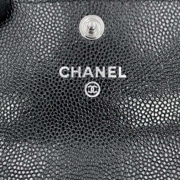 シャネル カードケース マトラッセ ココマーク キャビアスキン ラインストーン AP4812 CHANEL 財布 コインケース 黒