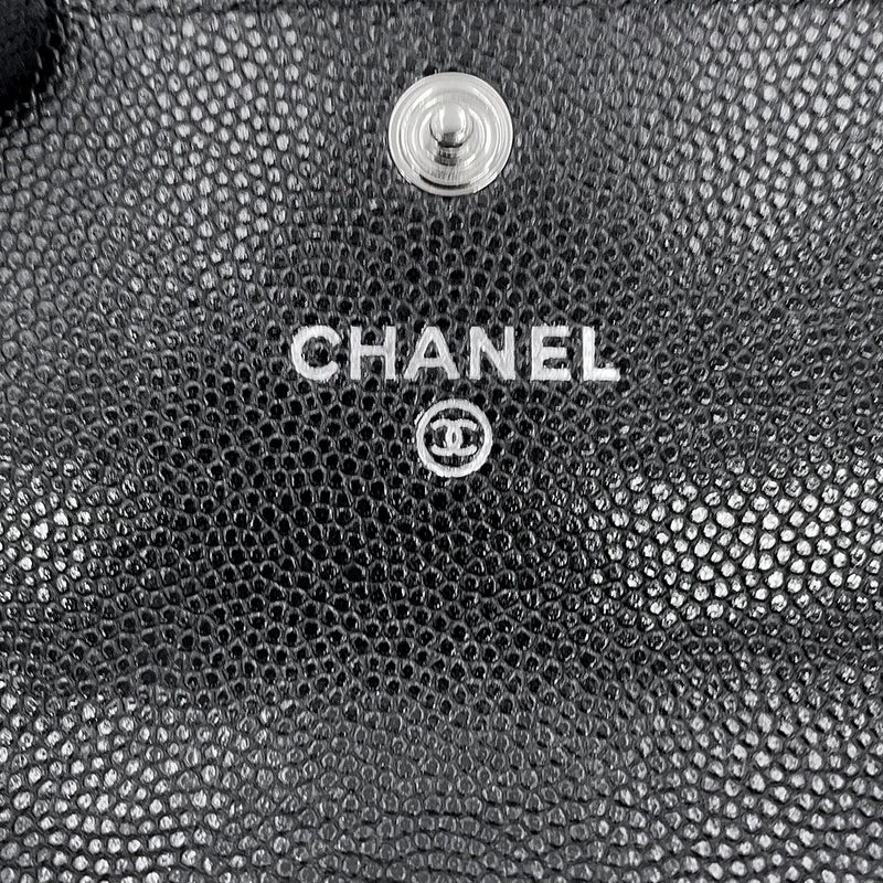 シャネル カードケース マトラッセ ココマーク キャビアスキン ラインストーン AP4812 CHANEL 財布 コインケース 黒