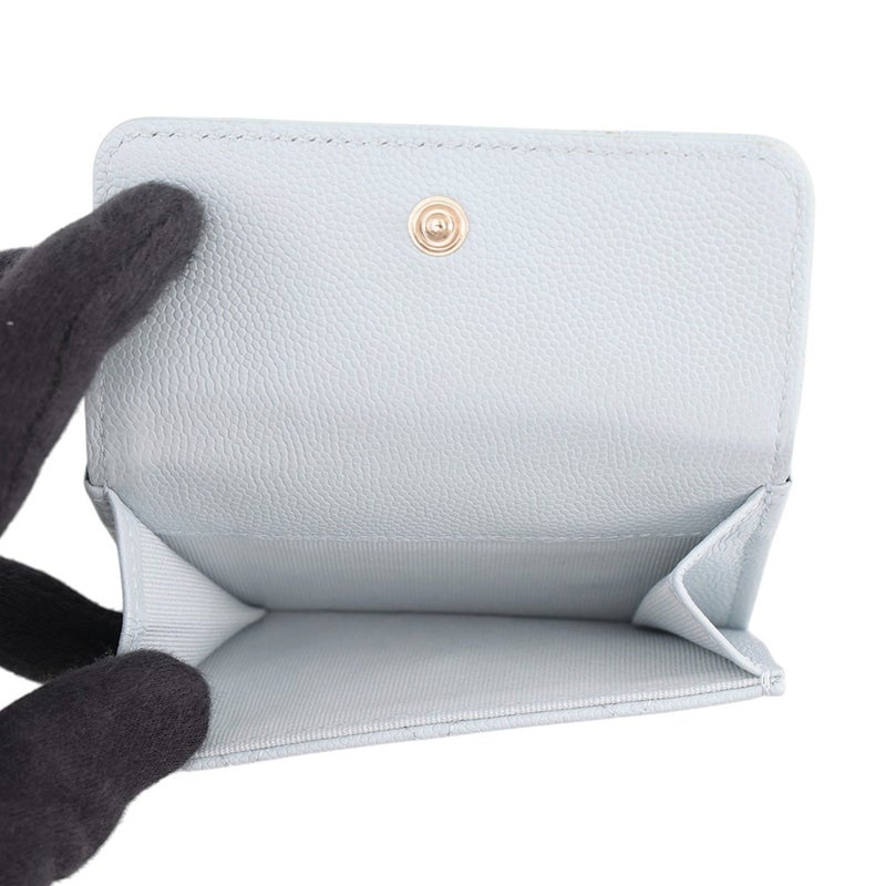 シャネル 三つ折り財布 マトラッセ ココマーク キャビアスキン ラインストーン AP4815 CHANEL 財布