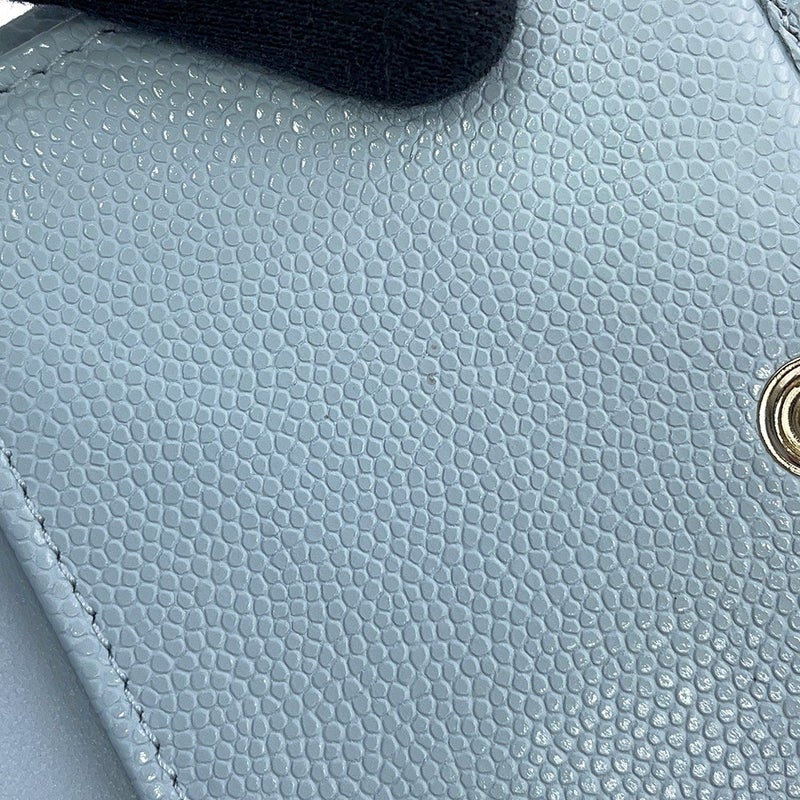 シャネル 三つ折り財布 マトラッセ ココマーク キャビアスキン ラインストーン AP4815 CHANEL 財布