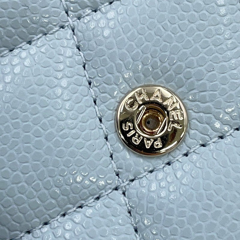 シャネル 三つ折り財布 マトラッセ ココマーク キャビアスキン ラインストーン AP4815 CHANEL 財布