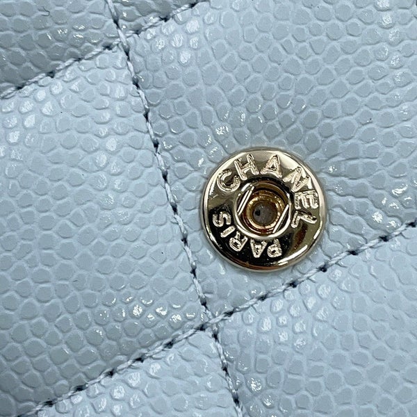 シャネル 三つ折り財布 マトラッセ ココマーク キャビアスキン ラインストーン AP4815 CHANEL 財布