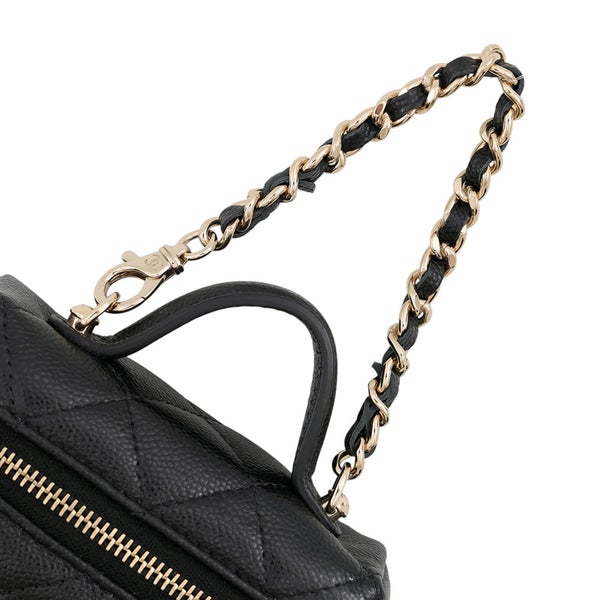 シャネル バッグチャーム ココマーク マトラッセ ミニバッグ キャビアスキン AP4897 CHANEL ミニポーチ 小物入れ 黒