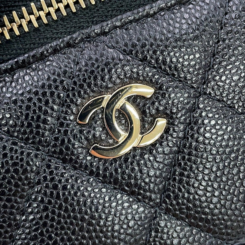 シャネル バッグチャーム ココマーク マトラッセ ミニバッグ キャビアスキン AP4897 CHANEL ミニポーチ 小物入れ 黒