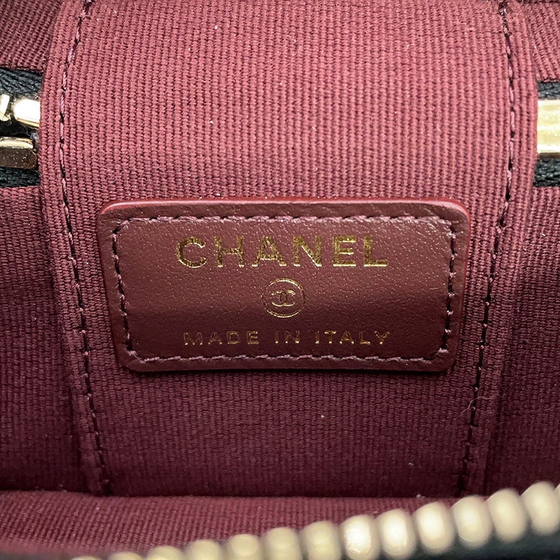 シャネル バッグチャーム ココマーク マトラッセ ミニバッグ キャビアスキン AP4897 CHANEL ミニポーチ 小物入れ 黒